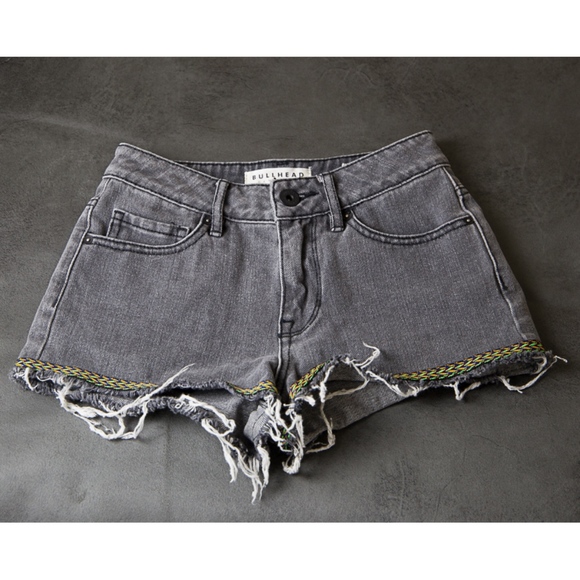 Bullhead High Rise Dark Wash Jean Shorts Size 1 - Picture 1 of 6